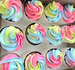 Pastel Vanilla Cupcakes