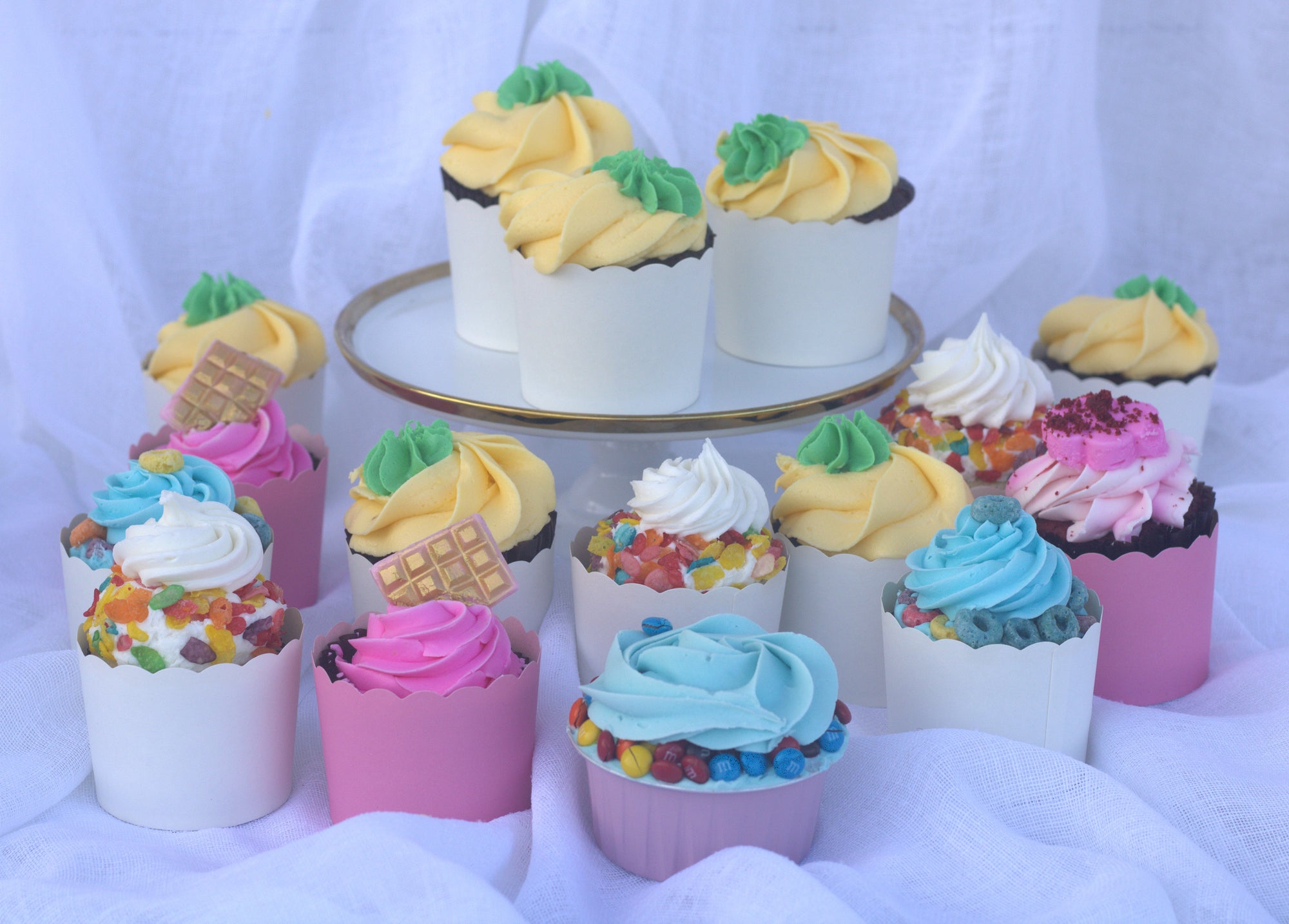 Pastel Buttercream Cupcakes